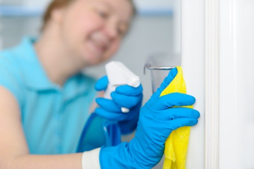 Local technician inspecting pet odour damage in a Bromley home