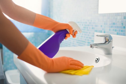 Professional cleaners maintaining a shared workspace in Bromley