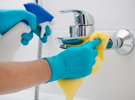 Detailed post-construction cleaning in a Bromley kitchen and living area